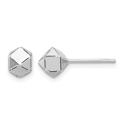14K Weißgold Poliert Geometric Kugel Ohrstecker