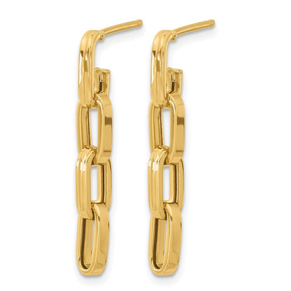 14K Gelbgold Poliert Glieder Hängend Ohrstecker