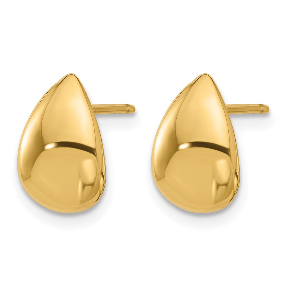 14K Gelbgold Poliert Tropfen Ohrstecker