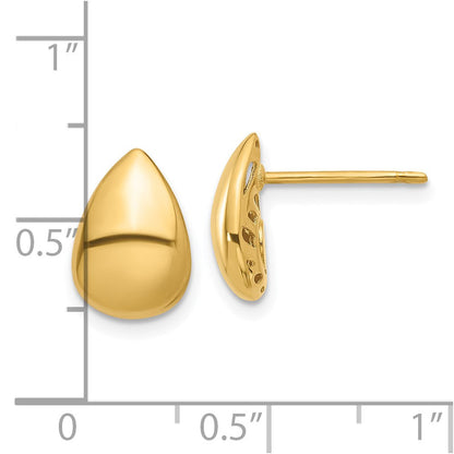14K Gelbgold Poliert Tropfen Ohrstecker