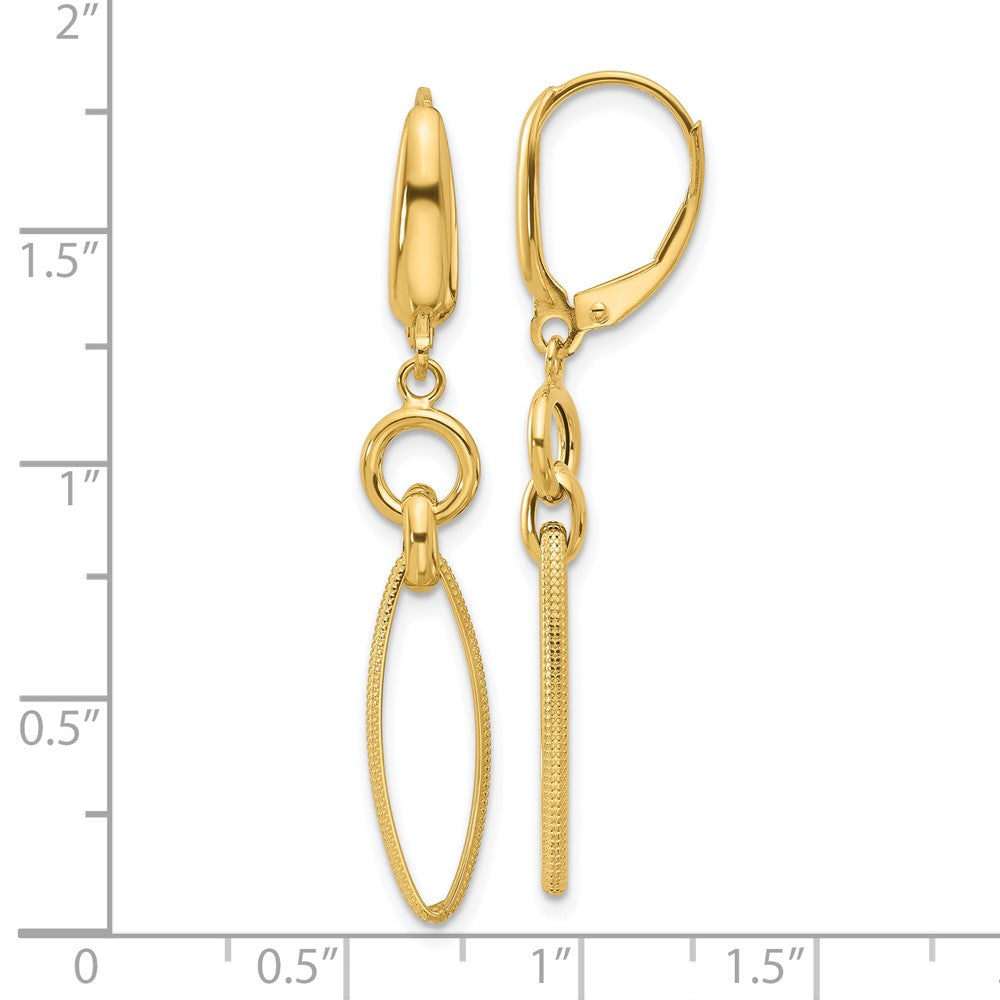 14K Gelbgold Poliert und Diamantiert Ohrhänger