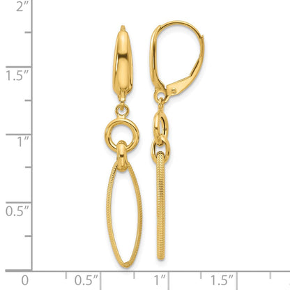 14K Gelbgold Poliert und Diamantiert Ohrhänger