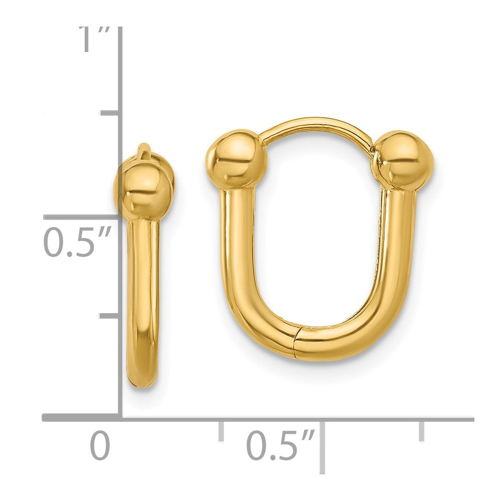 14K Gelbgold Poliert Klappbar Creolen