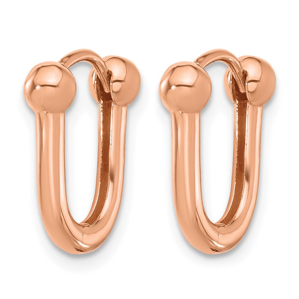 14K Roségold Poliert Klappbar Creolen