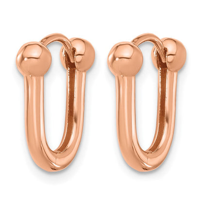 14K Roségold Poliert Klappbar Creolen
