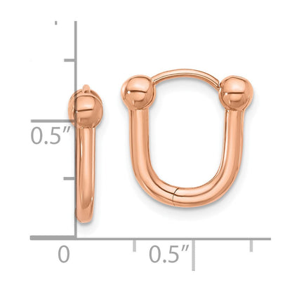 14K Roségold Poliert Klappbar Creolen