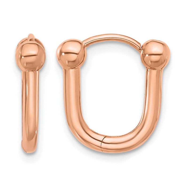 14K Roségold Poliert Klappbar Creolen