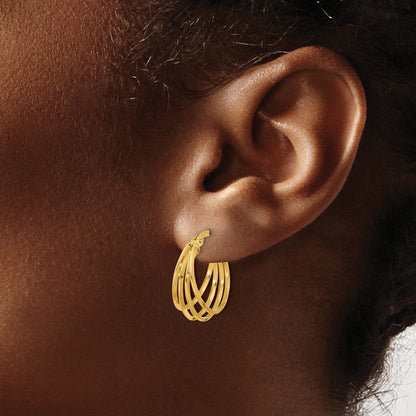 14K Gelbgold Poliert Creolen
