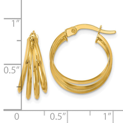14K Gelbgold Poliert Creolen