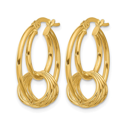 14K Gelbgold Poliert Fantasie Creolen