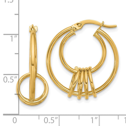 14K Gelbgold Poliert Fantasie Creolen