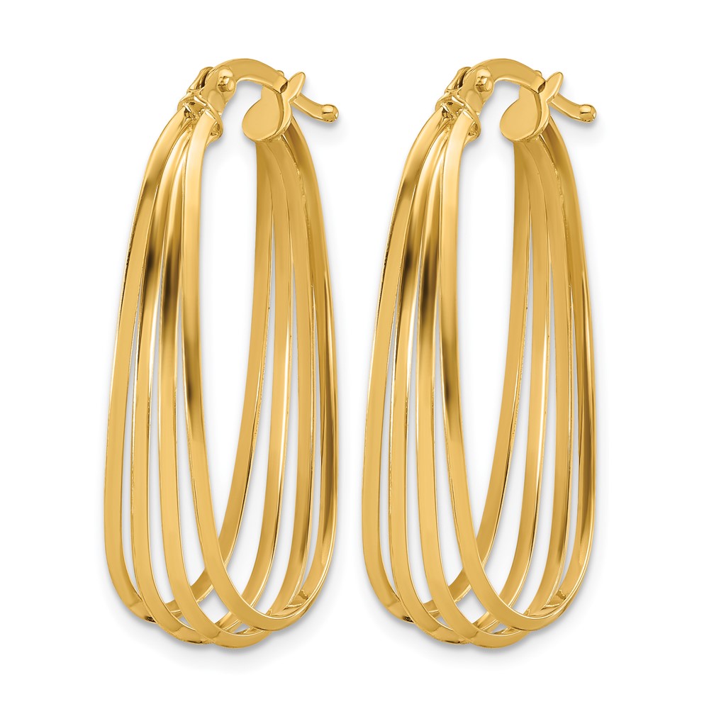 14K Gelbgold Poliert Oval Creolen