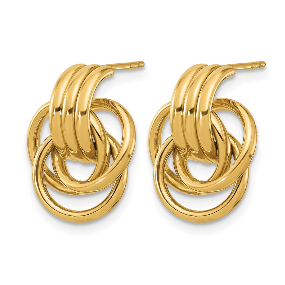14K Gelbgold Poliert Kreise Ohrstecker