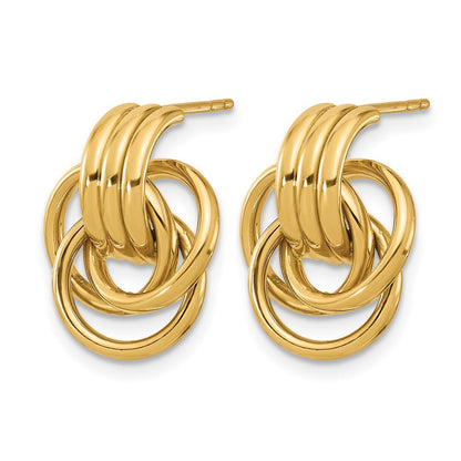 14K Gelbgold Poliert Kreise Ohrstecker