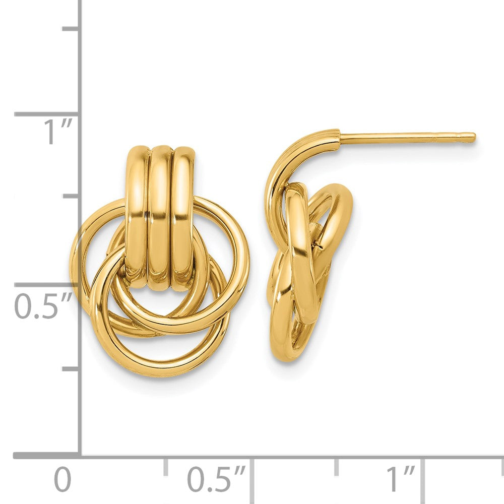 14K Gelbgold Poliert Kreise Ohrstecker