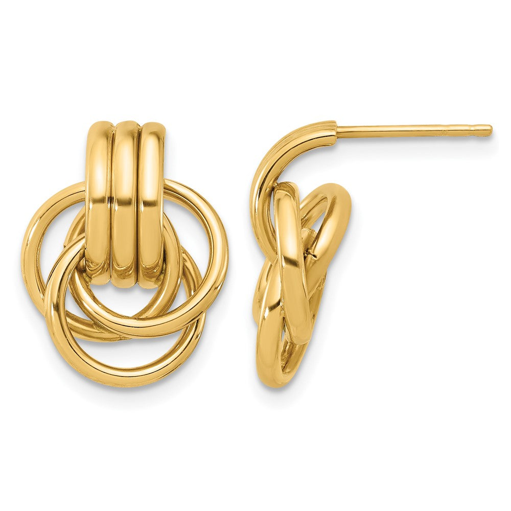14K Gelbgold Poliert Kreise Ohrstecker