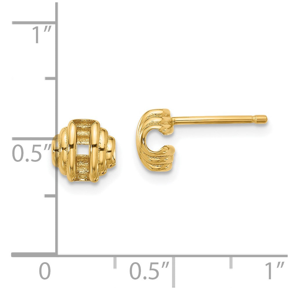 14K Gelbgold Poliert Ohrstecker