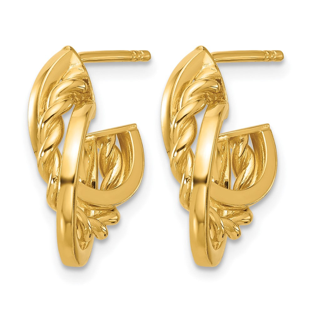 14K Gelbgold Poliert Gedreht J Creole Ohrstecker