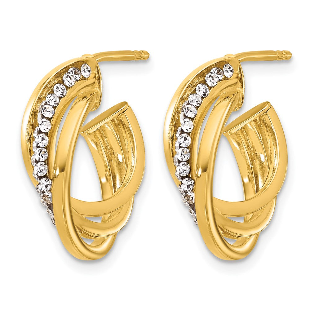 14K Gelbgold Poliert Kristall J Creole Ohrstecker