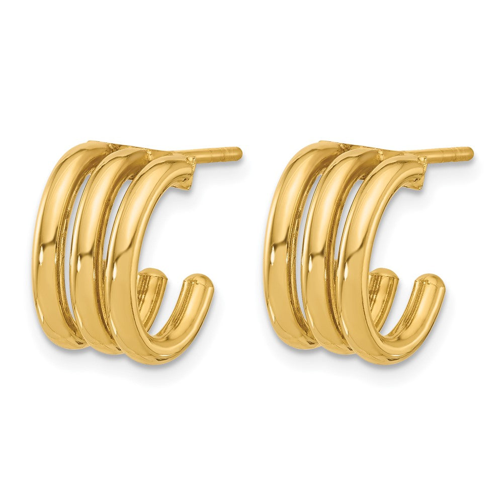 14K Gelbgold Poliert Oval J Creole Ohrstecker