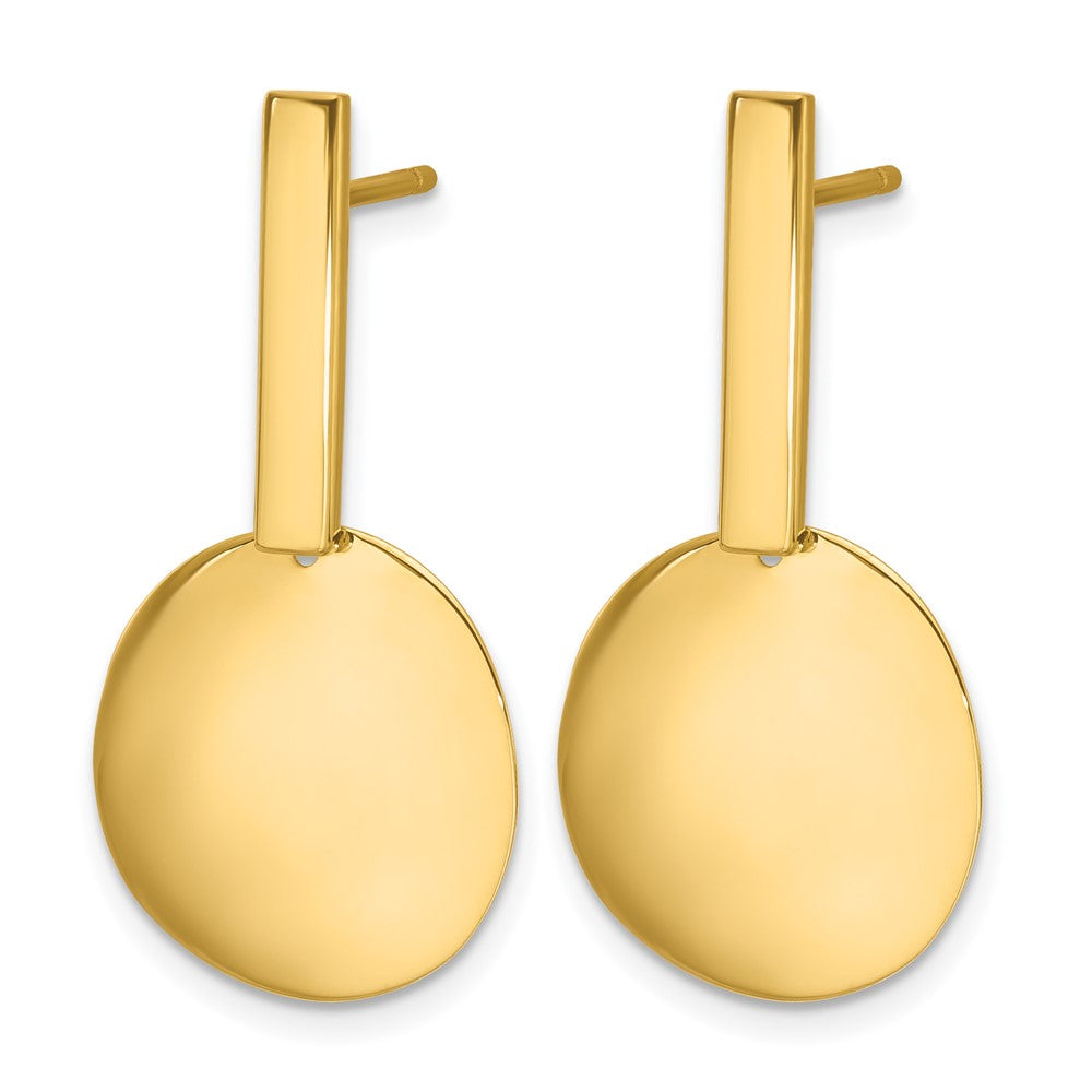 14K Gelbgold Poliert Tropfen Ohrstecker