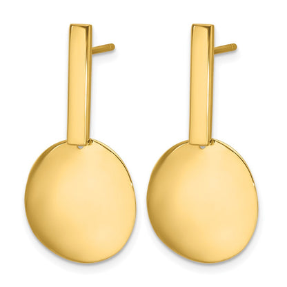 14K Gelbgold Poliert Tropfen Ohrstecker