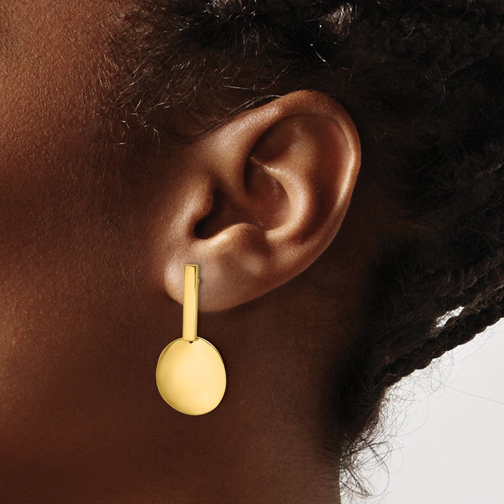 14K Gelbgold Poliert Tropfen Ohrstecker