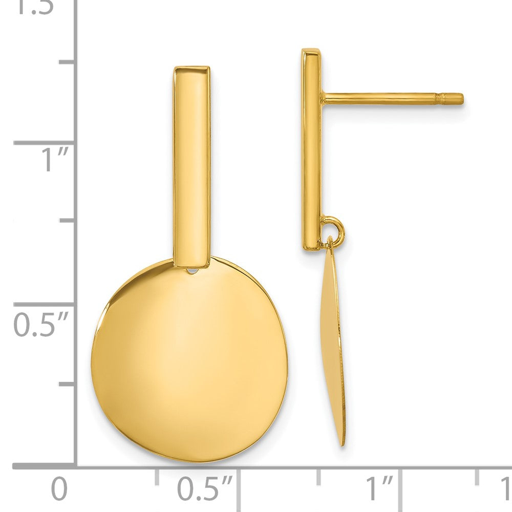 14K Gelbgold Poliert Tropfen Ohrstecker
