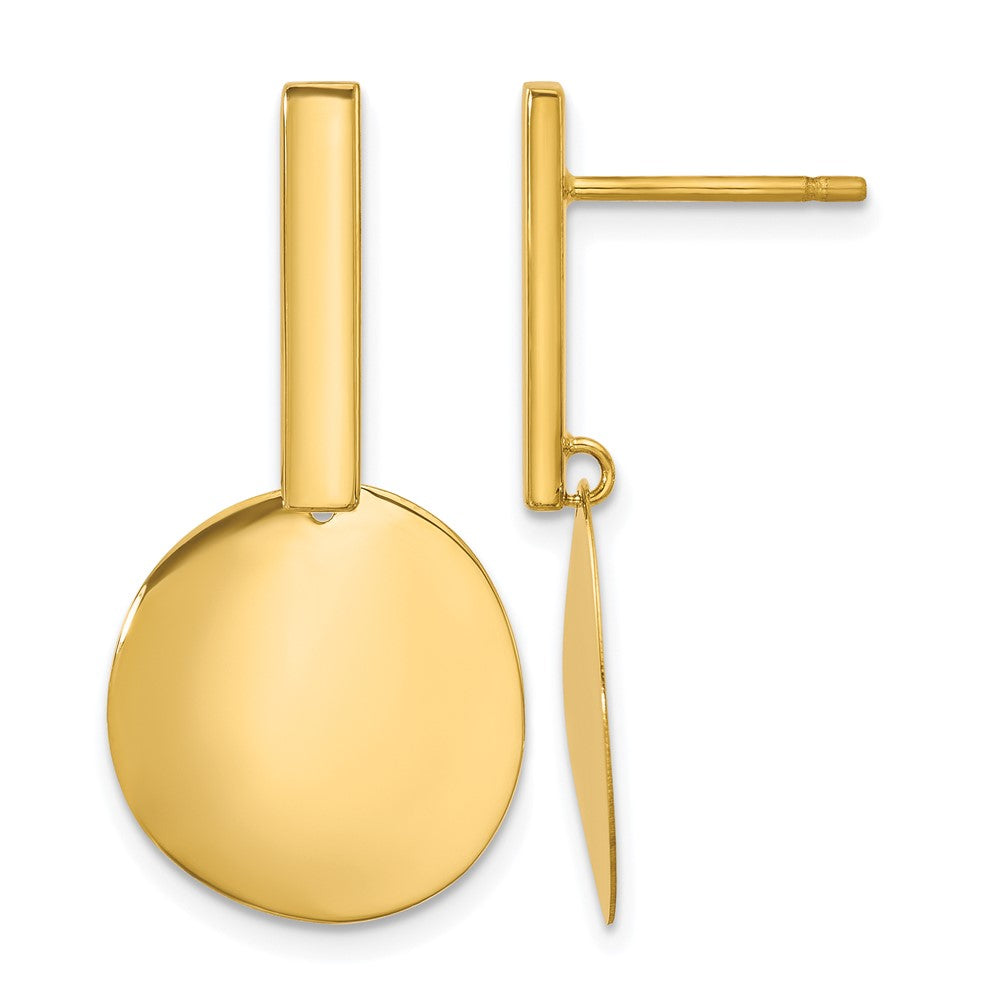 14K Gelbgold Poliert Tropfen Ohrstecker