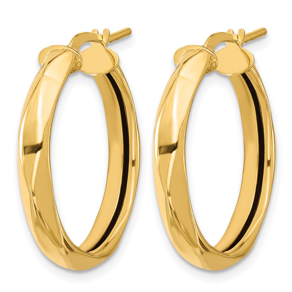 14K Gelbgold Poliert Rund Creolen