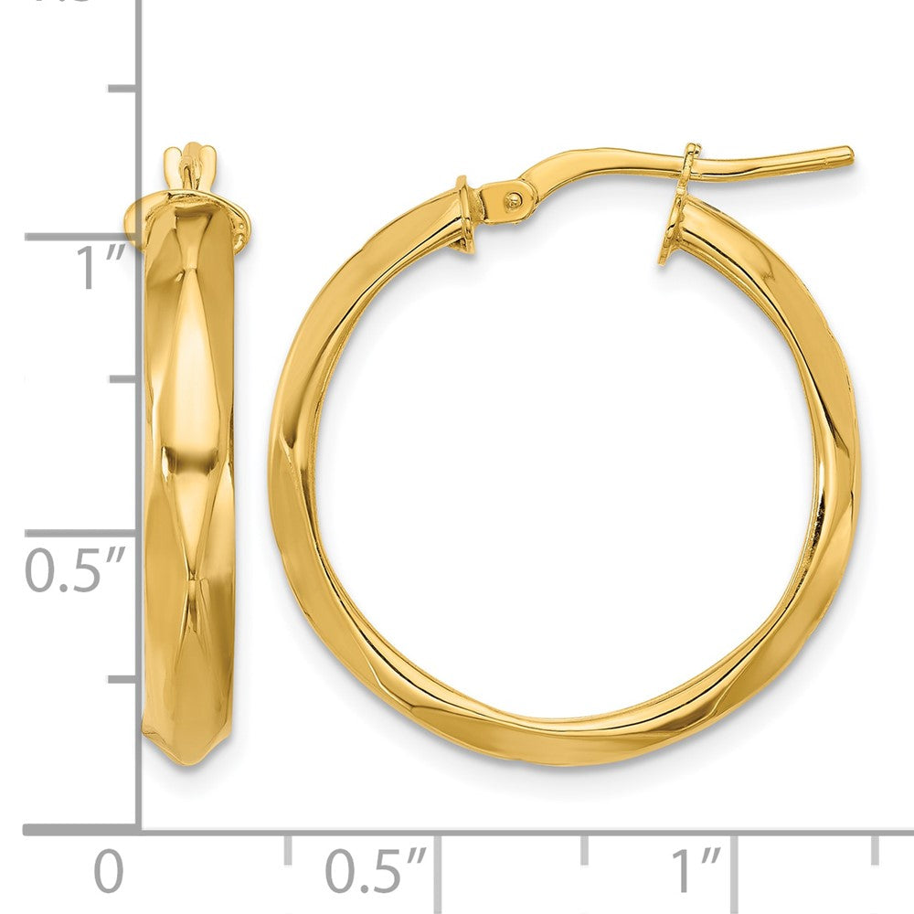 14K Gelbgold Poliert Rund Creolen