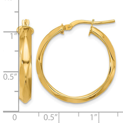 14K Gelbgold Poliert Rund Creolen