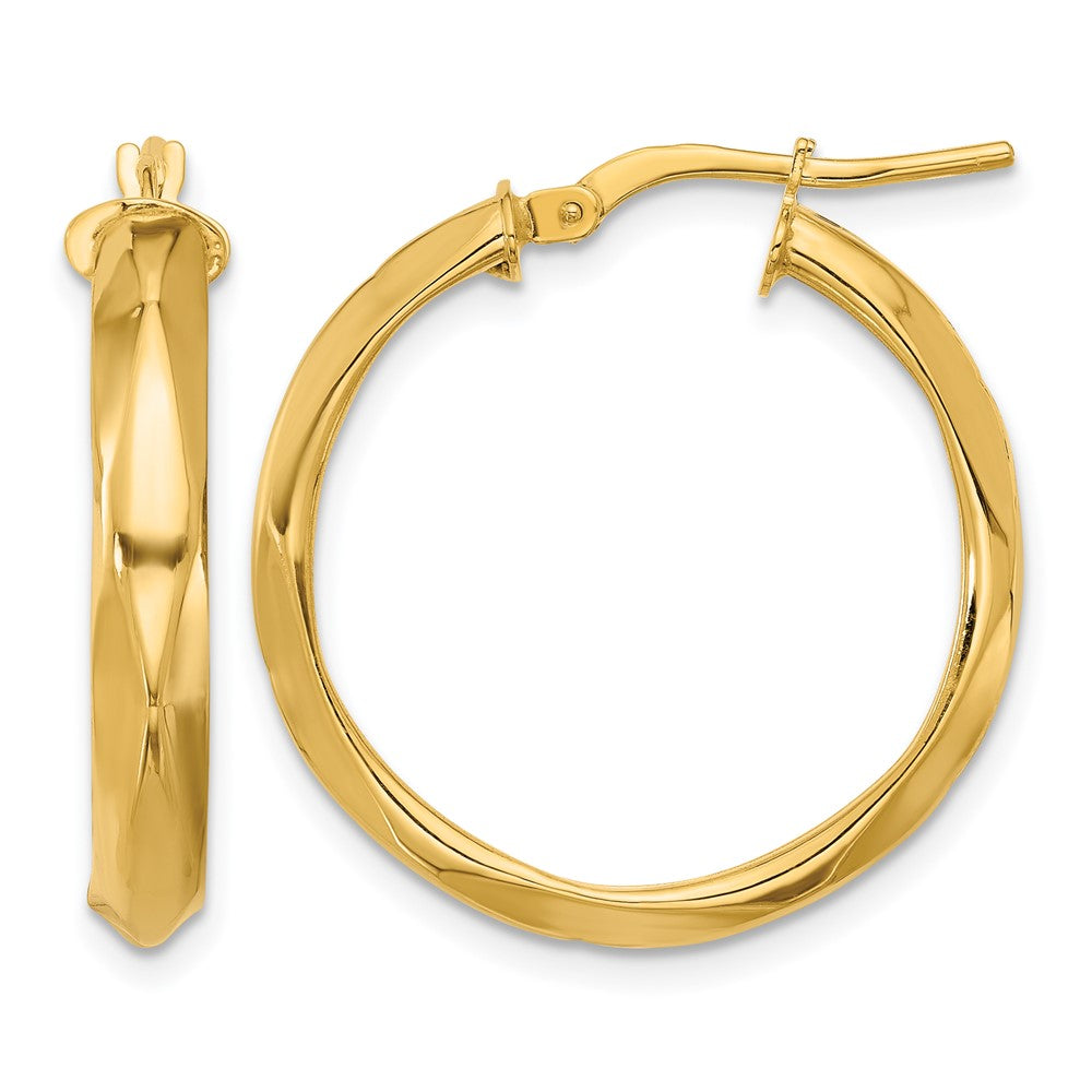 14K Gelbgold Poliert Rund Creolen