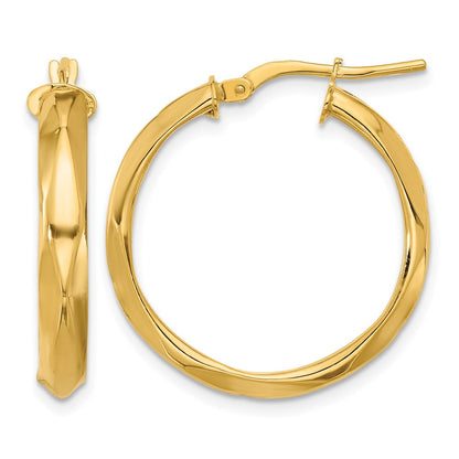 14K Gelbgold Poliert Rund Creolen