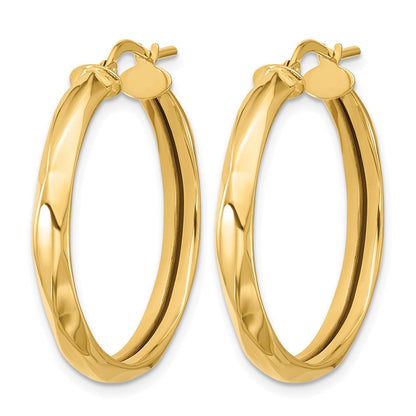 14K Gelbgold Poliert Rund Creolen