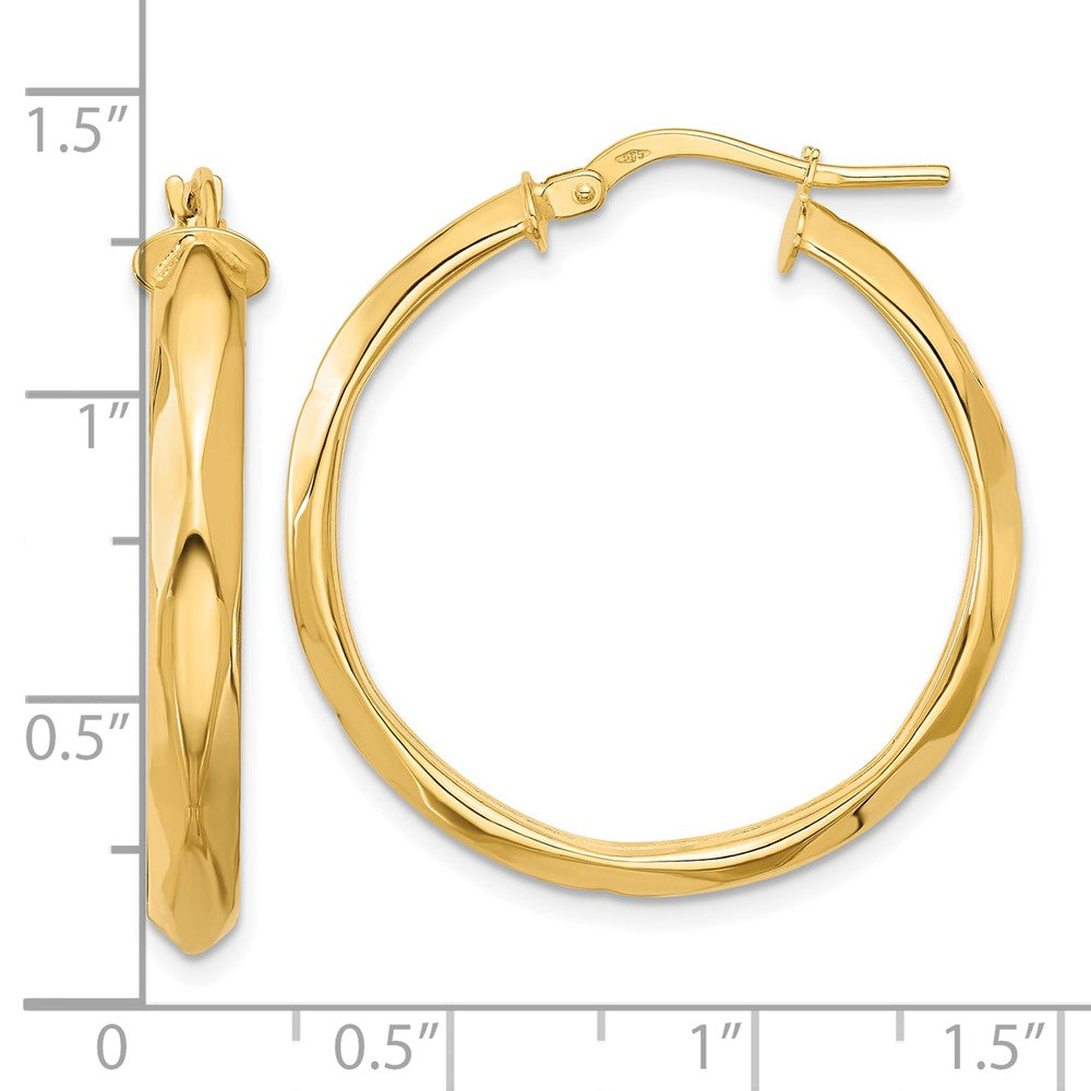 14K Gelbgold Poliert Rund Creolen