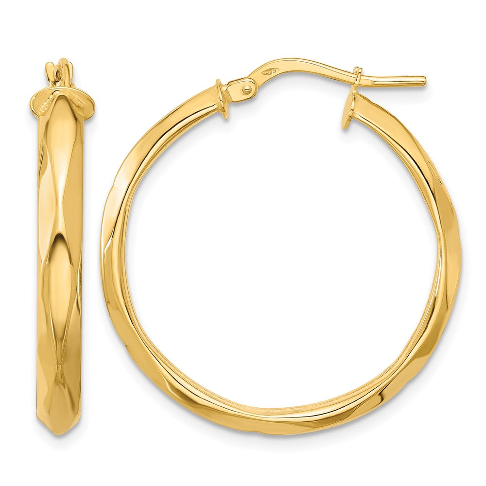 14K Gelbgold Poliert Rund Creolen
