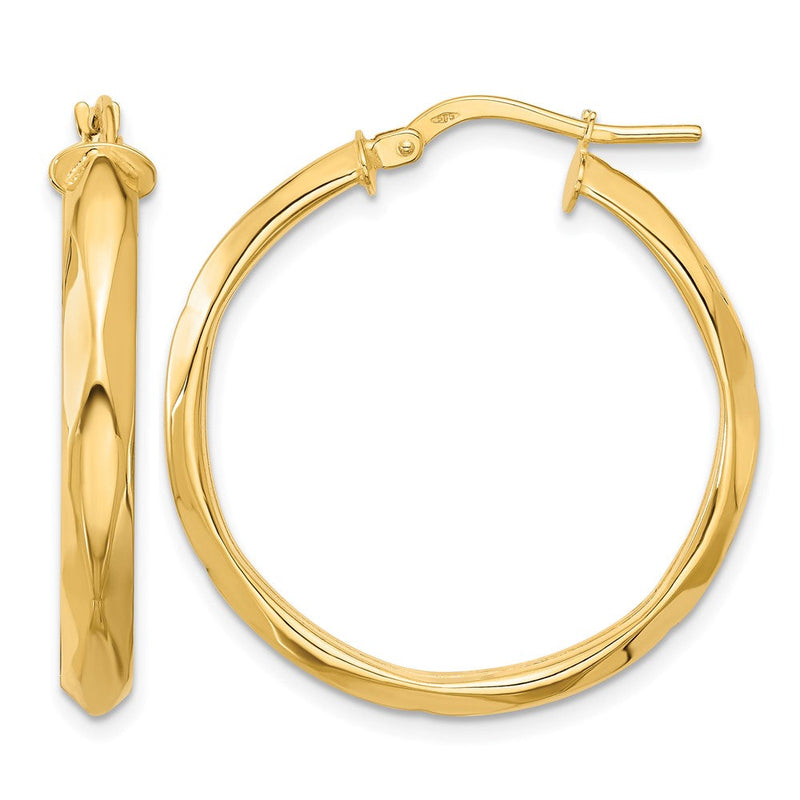 14K Gelbgold Poliert Rund Creolen