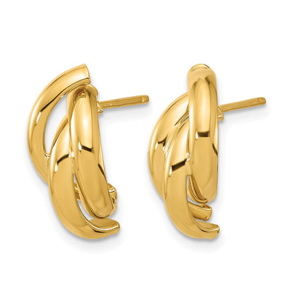 14K Gelbgold Poliert Gedreht Ohrstecker
