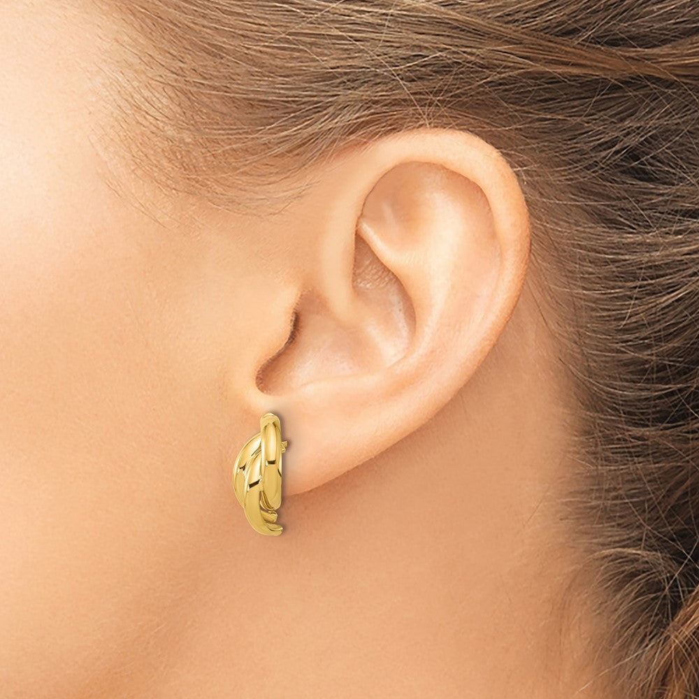 14K Gelbgold Poliert Gedreht Ohrstecker