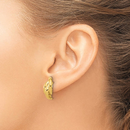 14K Gelbgold Poliert Gedreht Ohrstecker