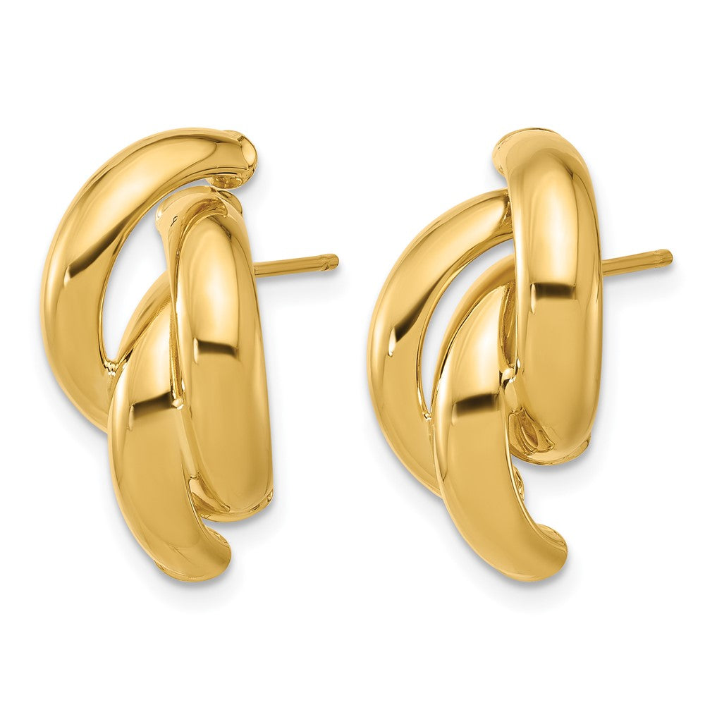 14K Gelbgold Poliert Gedreht Ohrstecker