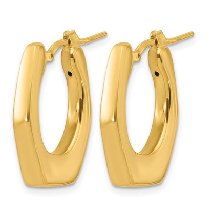 14K Gelbgold Poliert Hohl Fantasie Creolen