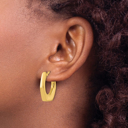 14K Gelbgold Poliert Hohl Fantasie Creolen