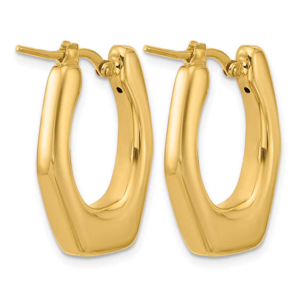 14K Gelbgold Poliert Hohl Fantasie Creolen