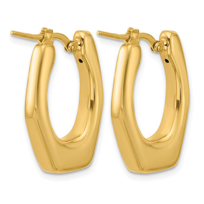 14K Gelbgold Poliert Hohl Fantasie Creolen