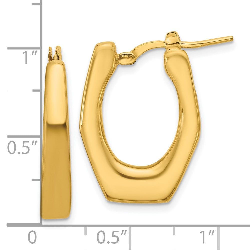 14K Gelbgold Poliert Hohl Fantasie Creolen