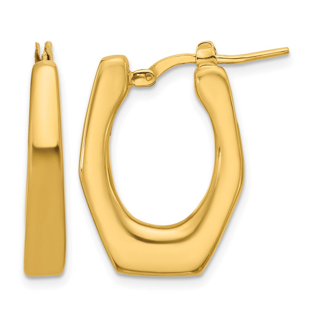 14K Gelbgold Poliert Hohl Fantasie Creolen