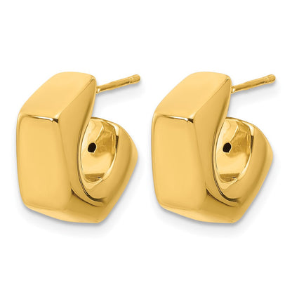14K Gelbgold Poliert Hohl J Creole Ohrstecker