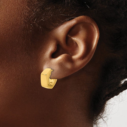 14K Gelbgold Poliert Hohl J Creole Ohrstecker
